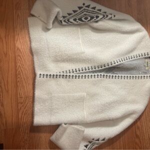 White and Black Patterned Women's Sweater